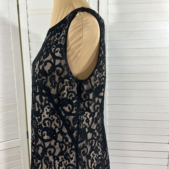 Loft Black Cocktail Dress Size 12 Lace Sleeveless NWOT - Picture 11 of 16